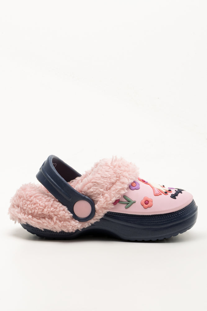 Unicorn Fur Clogs Navy