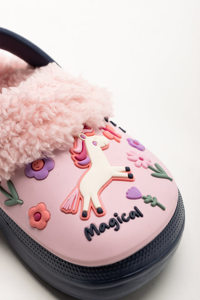 Unicorn Fur Clogs Navy (2)