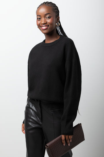 Long Sleeve Crew Neck Jersey Black