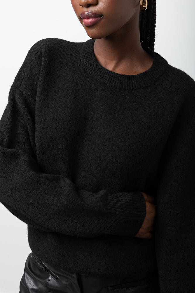 Long Sleeve Crew Neck Jersey Black (3)
