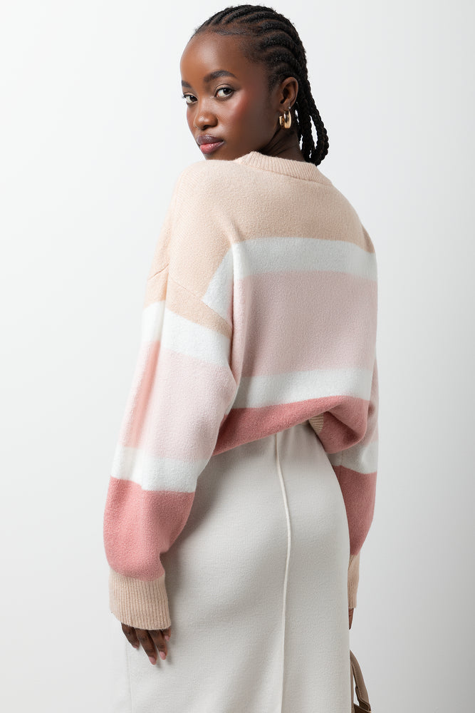 Stripe Long Sleeve Jersey Pink (2)
