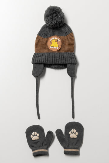 2 Pack Beanie & Gloves Set Multicolour