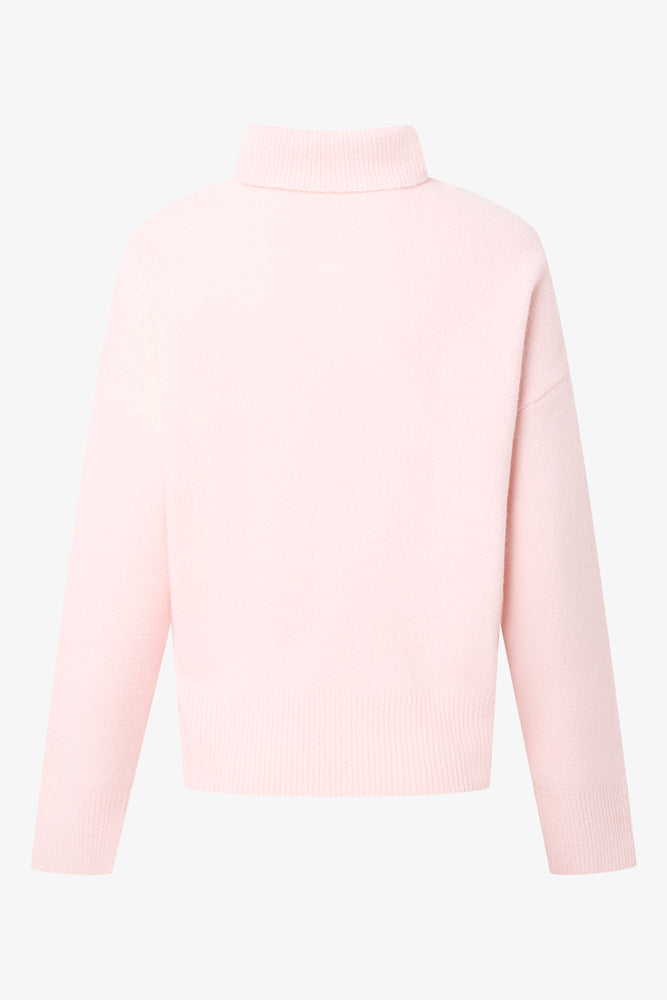 Long Sleeve Poloneck Jumper Pink (1)