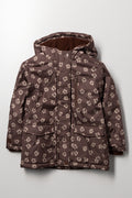Animal Parka Jacket Brown
