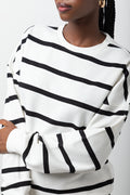 Stripe Crew Neck Tracktop Black And White (3)