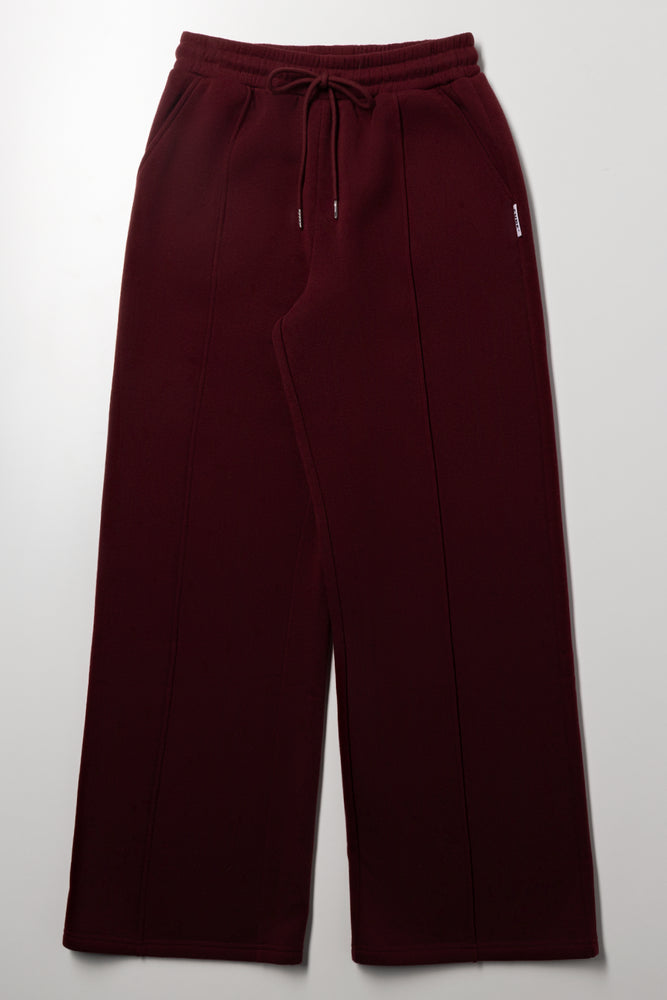 Wide Leg Trackpants Burgundy