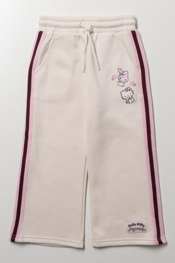 Hello Kitty Wide Leg Trackpants Natural