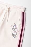 Hello Kitty Wide Leg Trackpants Natural (1)