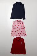 3 Pack Strawberry Polonecks Red And Navy