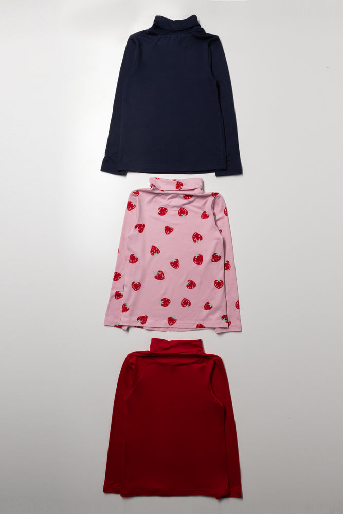 3 Pack Strawberry Polonecks Red And Navy (2)