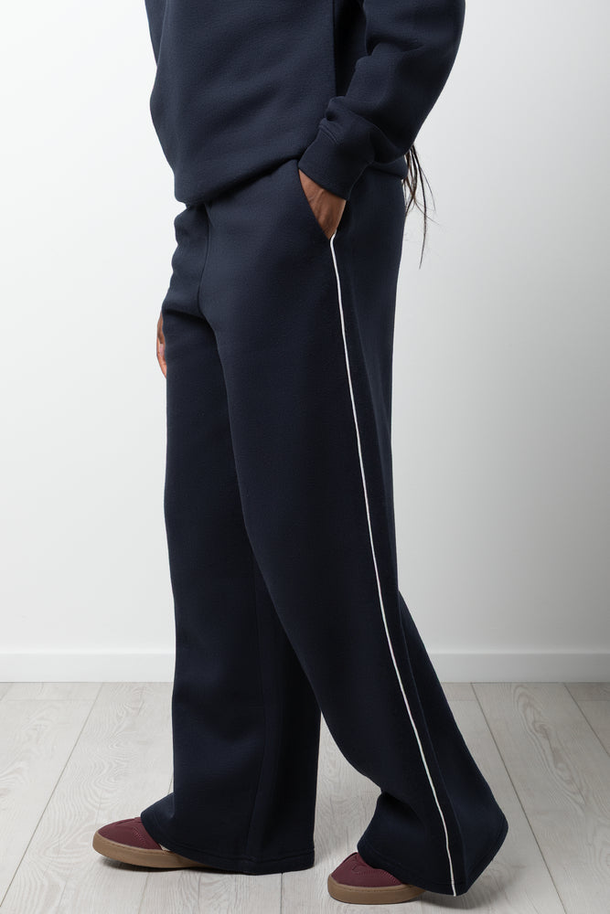 Wide Leg Jogger Trackpants Navy