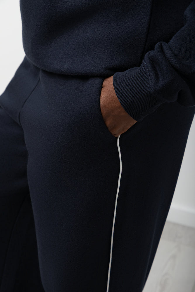 Wide Leg Jogger Trackpants Navy (3)