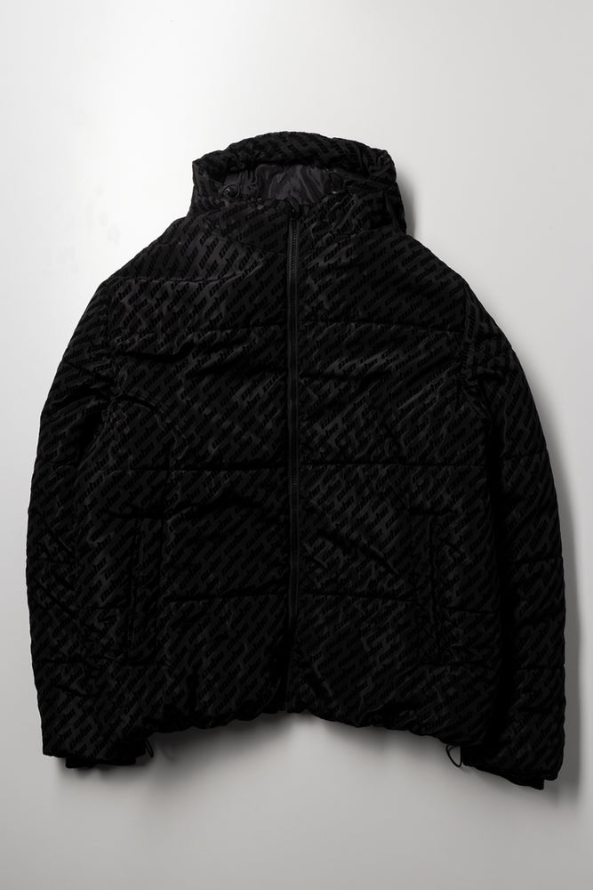 Hooded Puffer Jacket Black