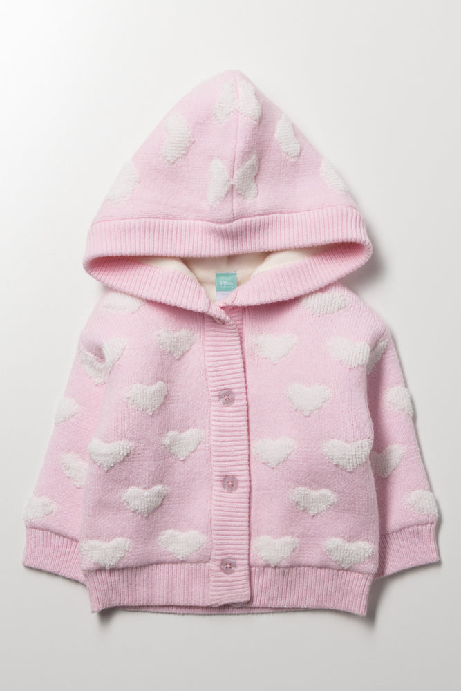Hooded Cardigan Pink