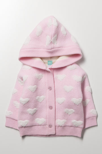 Hooded Cardigan Pink