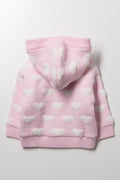 Hooded Cardigan Pink (2)