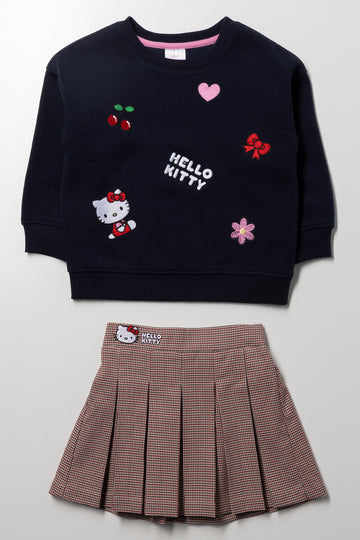 Hello Kitty Skirt Set Navy
