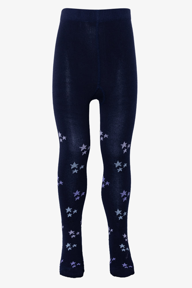 2 Pack Printed Tights Navy & White (2)