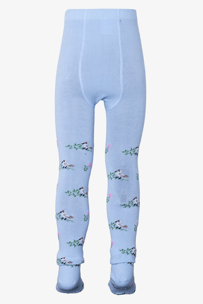 2 Pack Printed Tights Light Blue & Natural (3)