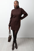 Cable Bodycon Dress Brown