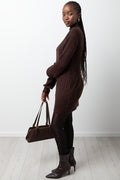 Cable Bodycon Dress Brown (1)