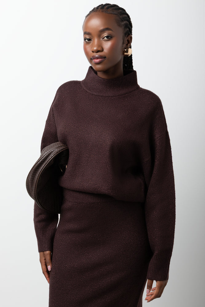 Long Sleeve Turtleneck Jersey Brown | Knitwear & Jerseys | Ackermans