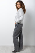 Floral Long Sleeve Crew Neck Jersey Grey (1)
