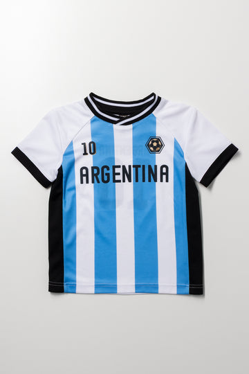 Argentina Soccer T-Shirt White & Blue