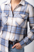 Check Long Sleeve Shirt Blue And Cream (3)
