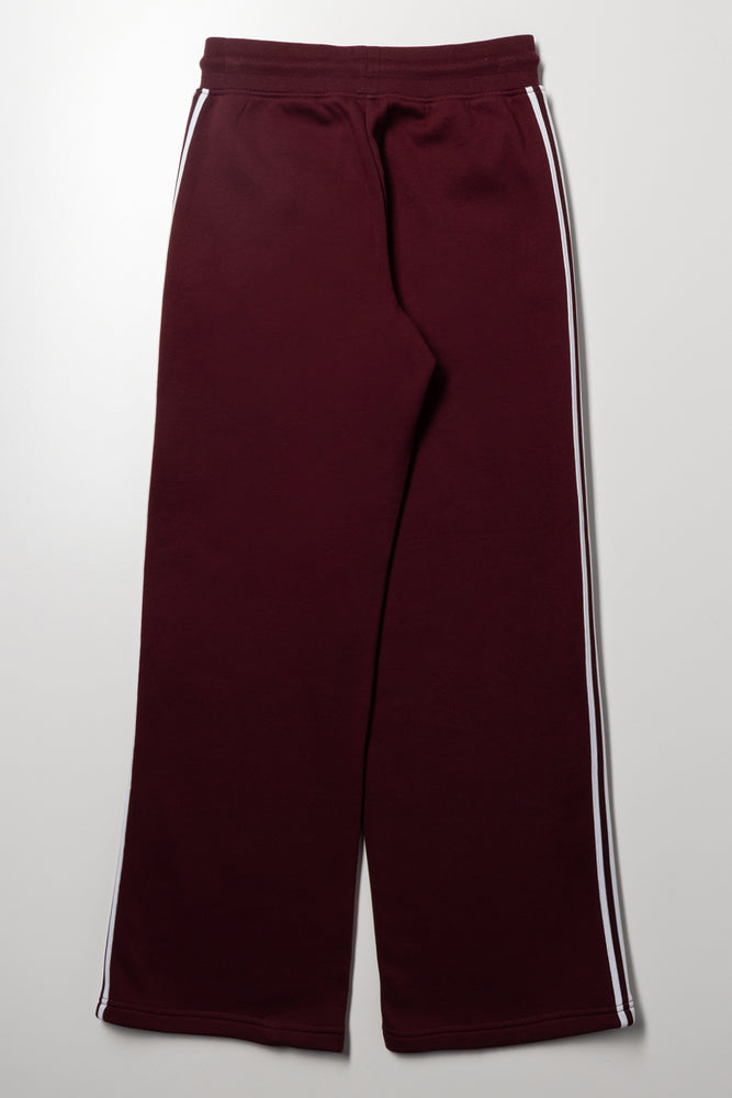 Wide Leg Trackpants With Side Tape Burgundy (2)