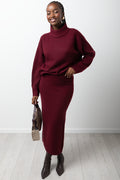 Column Skirt Burgundy
