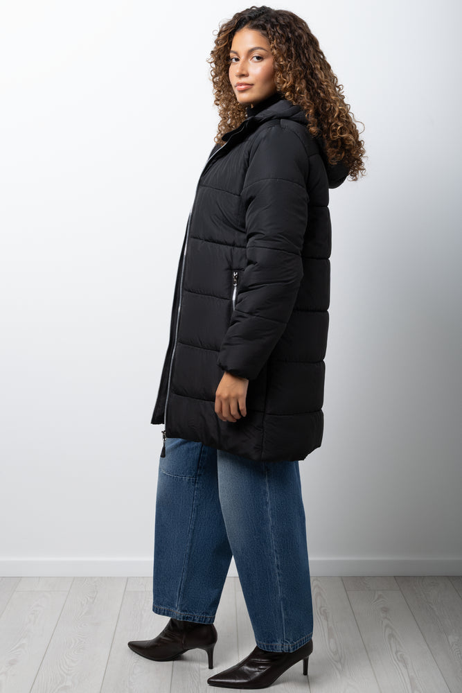 Extra Long Length Puffer Jacket Black (1)