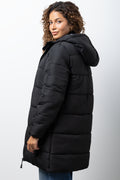 Extra Long Length Puffer Jacket Black (2)