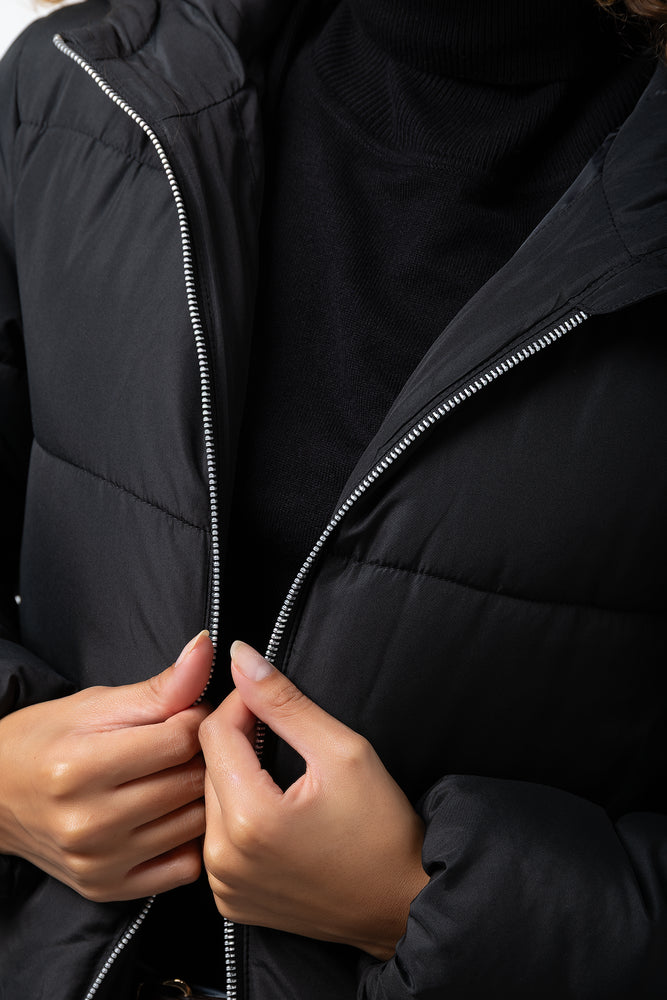 Extra Long Length Puffer Jacket Black (3)