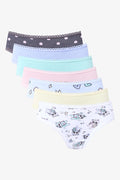 7 Pack Panda Printed Panties