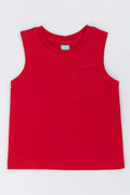 Basic Red Sleeveless Baby Vest