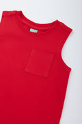 Basic Red Sleeveless Baby Vest (1)