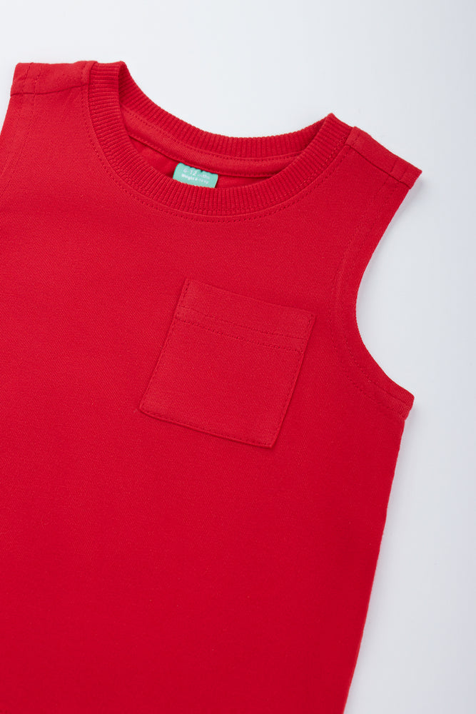Basic Red Sleeveless Baby Vest (1)