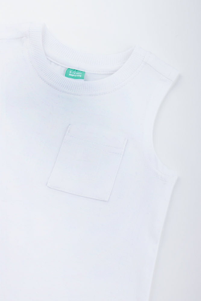 White Basic Pocket Vest (1)