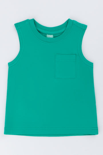 Green Basic Sleeveless Vest