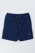 Navy Poplin Pull On Shorts