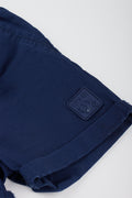 Navy Poplin Pull On Shorts (1)