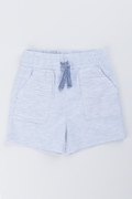 Grey Knit Drawstring Casual Shorts