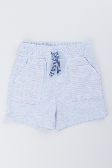 Grey Knit Drawstring Casual Shorts
