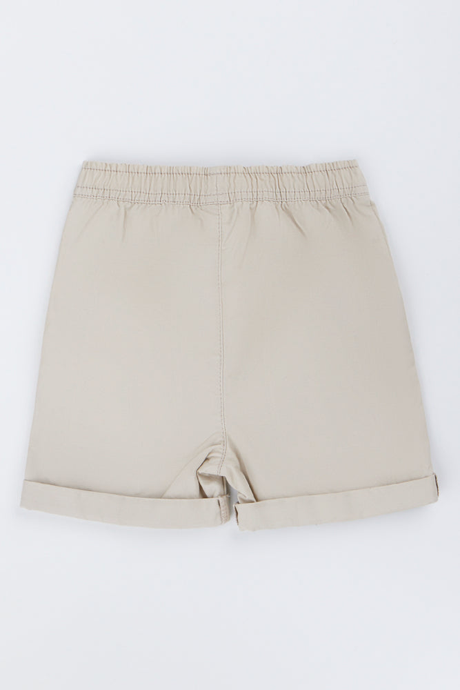 Stone Poplin Roll Cuff Shorts (2)