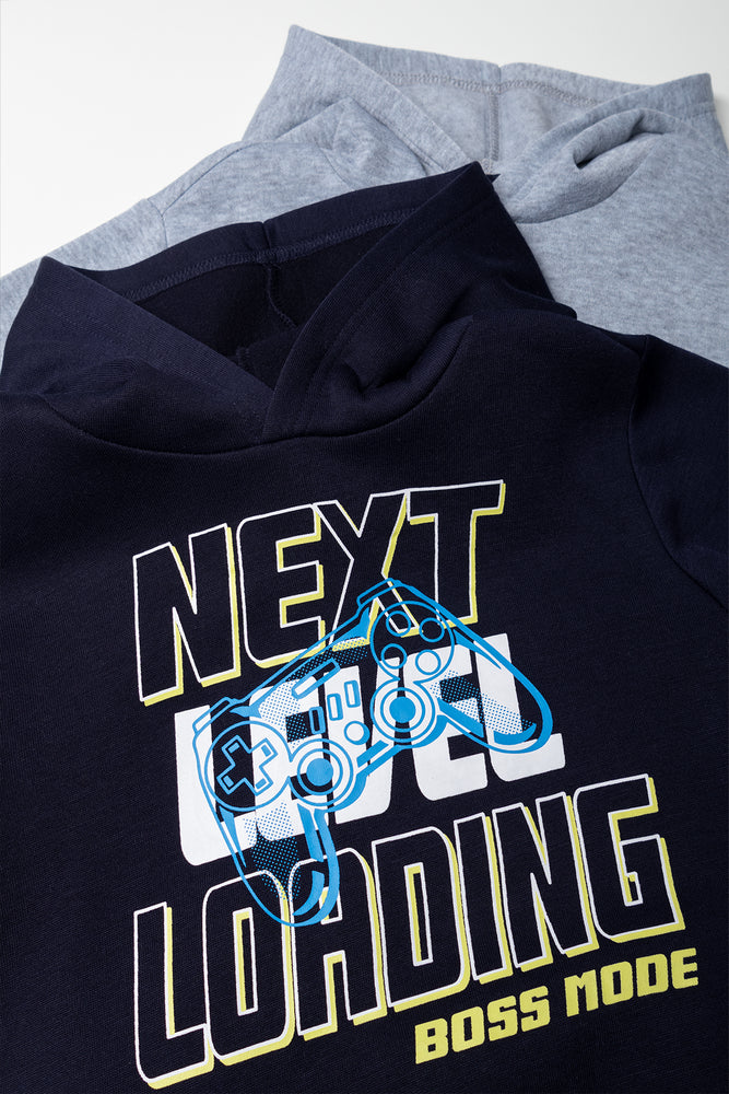 2 Pack Hooded Tracktops Grey & Navy