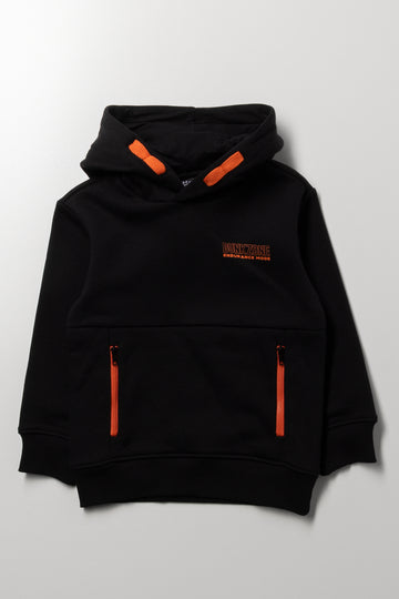 Zip Through Hooded Tracktop Black