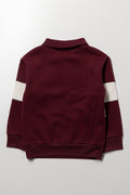 Stripe Rugby Collar Tracktop Burgundy (2)
