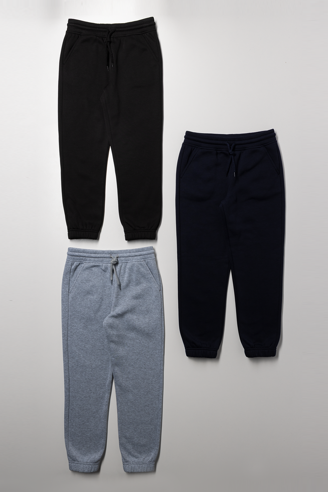 3 Pack Trackpants Black, Grey And Navy