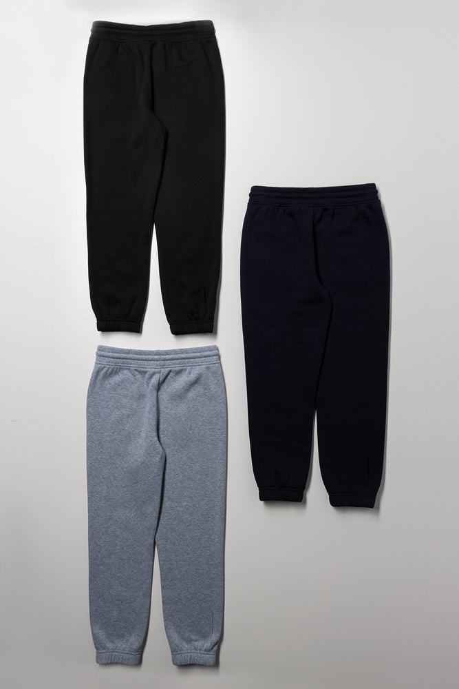 3 Pack Trackpants Black, Grey And Navy (2)